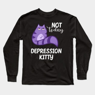 Big Mouth Depression Kitty Positive Quote T-shirt Long Sleeve T-Shirt